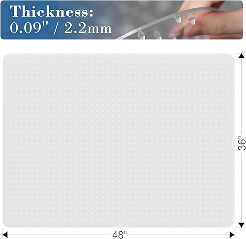 Miniatura 2 de Tydle Tapete para silla de alfombra, 36 x 48 pulgadas, tapete para silla de oficina para suelos alfombrados, tapete protector de suelo para