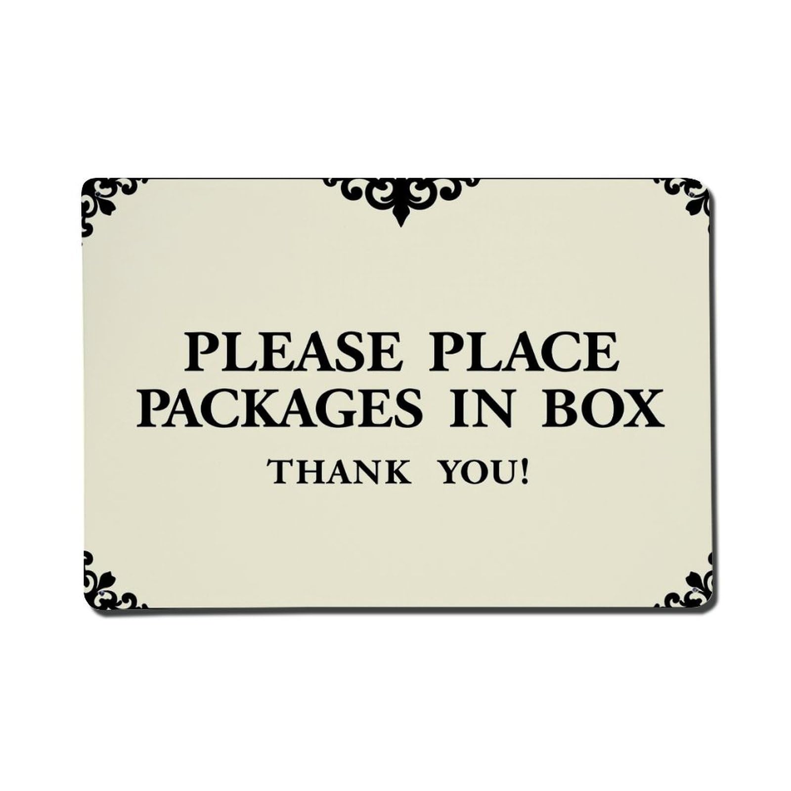 Enderetf Vintage Black And Cream Ornate Border With Text Tin Sign Metal Poster, Home Bar Garage Man Cave Cafe Indoor & Outdoor Wall Decoration 8X12inches