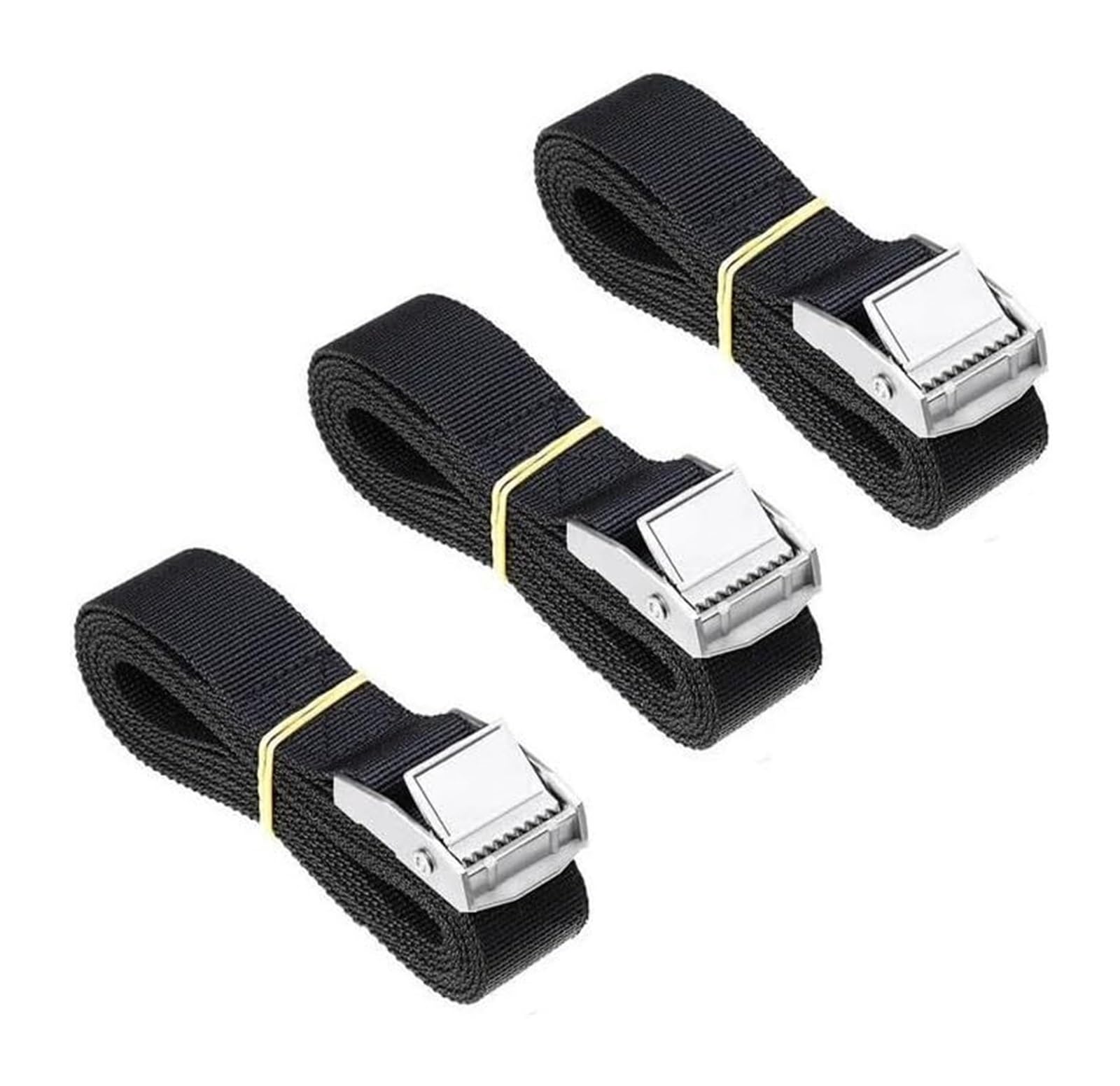 ALMLNLL Retractable ratchet straps Ratchet Straps, 3pcs 2.5cm Zinc Iron Press Buckle Car Luggage Motorcycle Bike Tie Down(4m)
