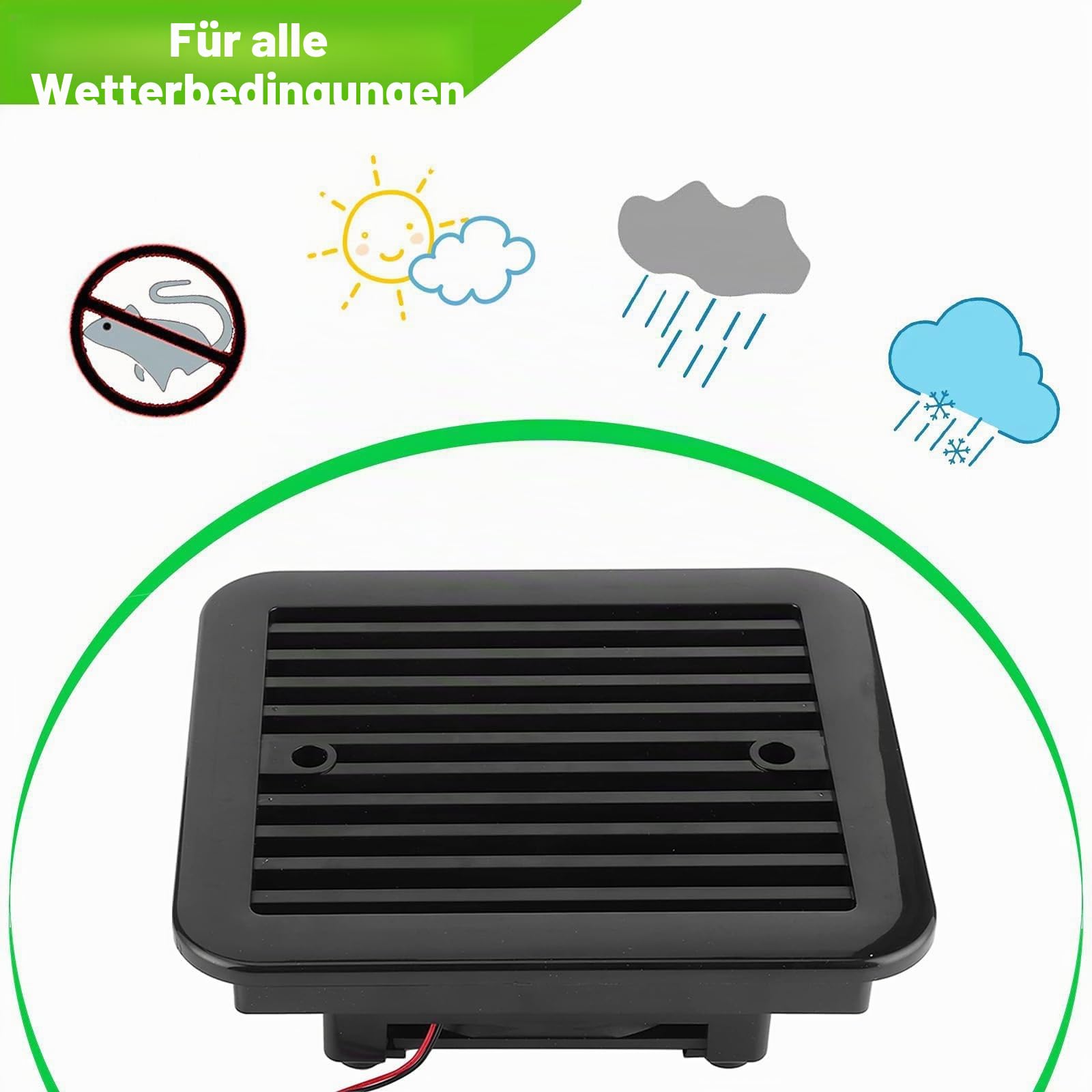 AUTOXBERT Lüftungsventilator für Wohnwagen, 2,4W 12V Lüftungsventilator geräuscharmes Lüftungsgebläse für Wohnwagen, Wohnmobile, Camper, Schwarz