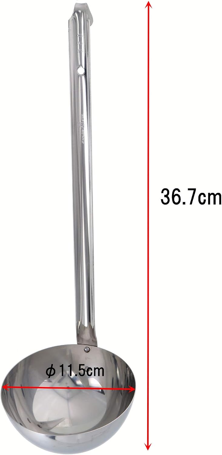 TAKAGI Stainless Steel Ladle, 12.8 fl oz (360 cc), Silver, Soup, Sauce, Serving Dish, Ladle, Made in Japan