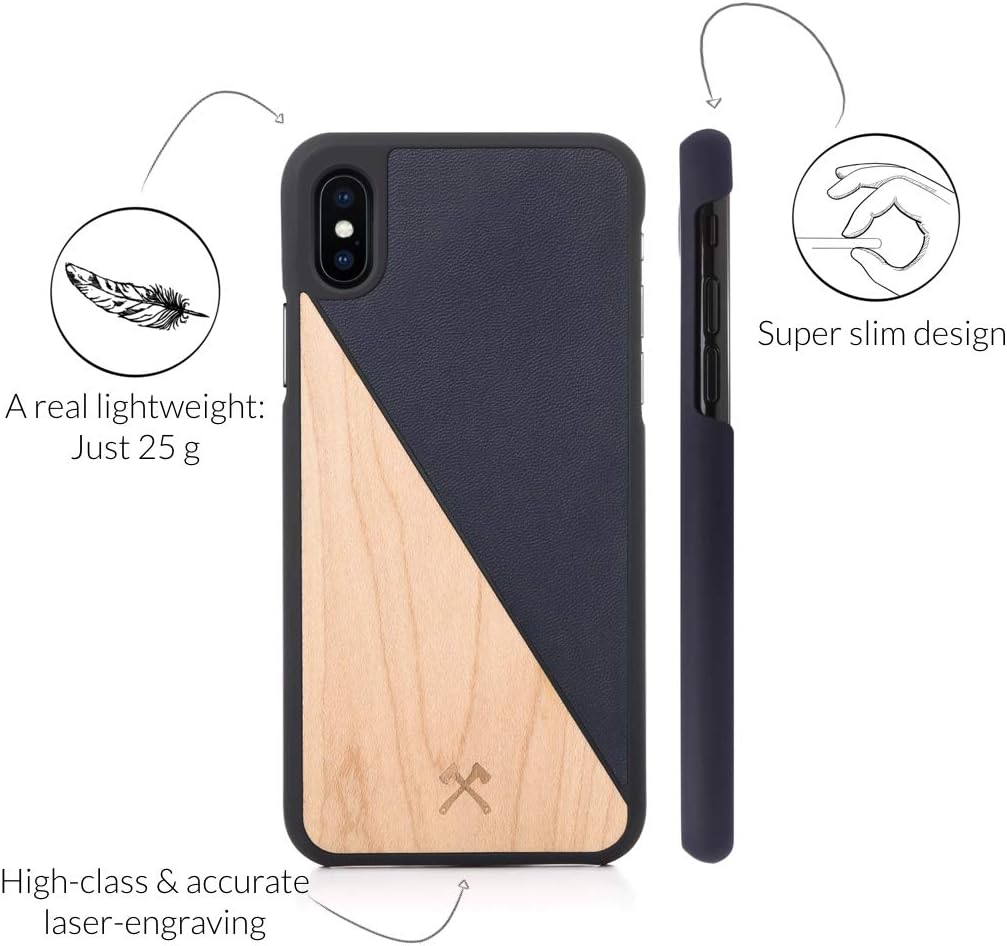 Blасk Frіdау - 40% оƒƒ Woodcessories - Real Wood Case Compatible with iPhone Xs Max, EcoCase Split (Maple/Blue) Buу 1 gеt 1 🔥 Woodcessories - Real Wood Case Compatible with iPhone Xs Max, EcoCase Split (Maple/Blue)