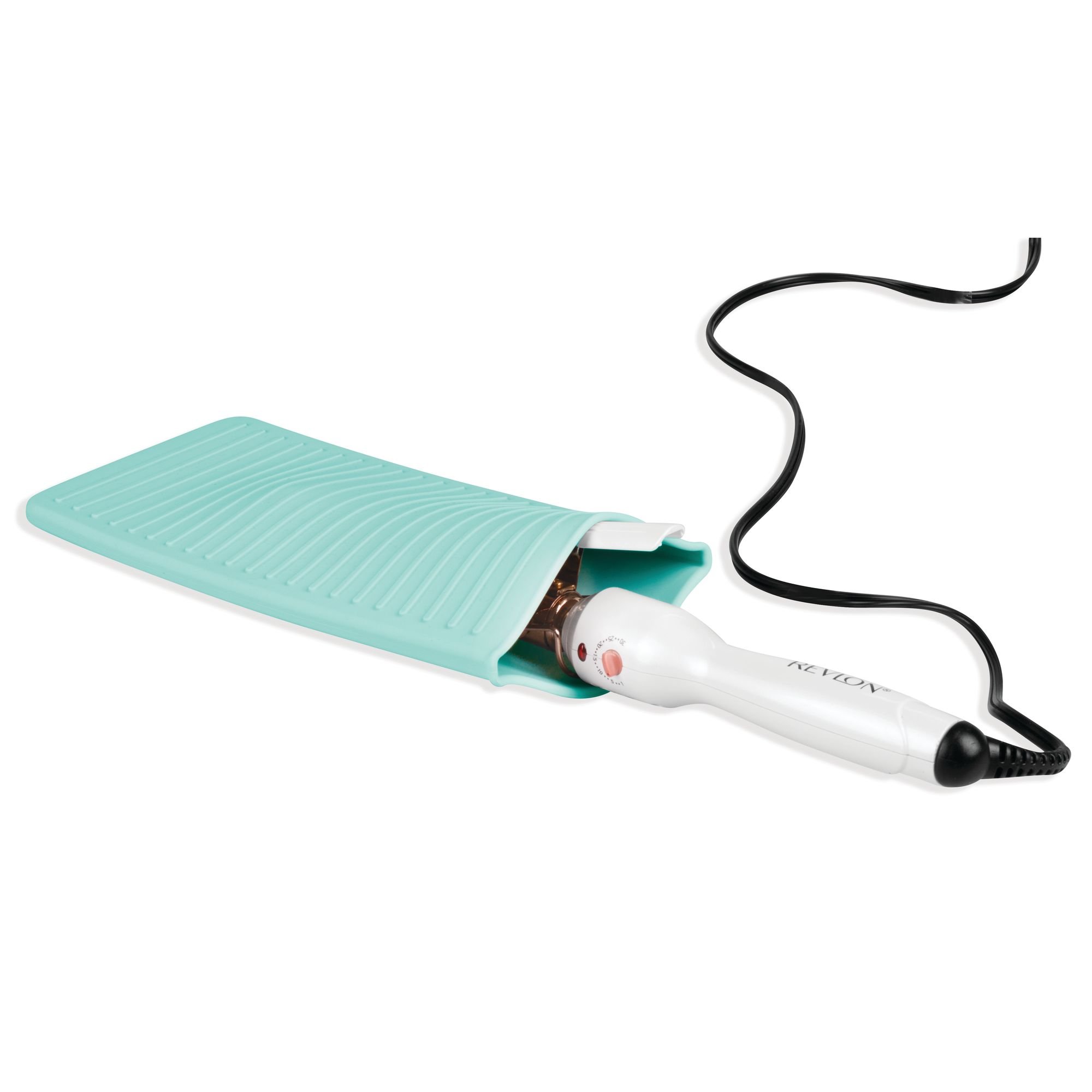 iDesign Basic Astuccio termico per piastra, Funzionale porta piastra per capelli da viaggio, in silicone, verde acqua