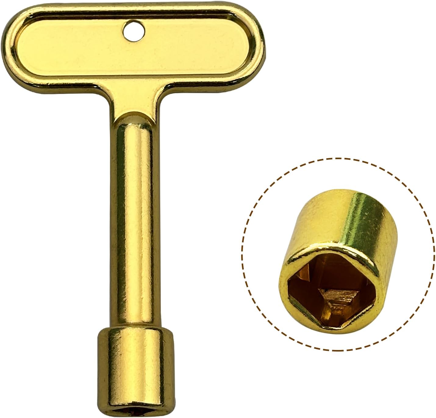 Fire Hydrant Water Spigot Key Compatible with Zurn P1300-PART-13-KEY Z1300 Hydrant Series, Water Spigot Key Hydrant Wrenches for Wall Hydrant and Fauce, Hydrant Key, Gold