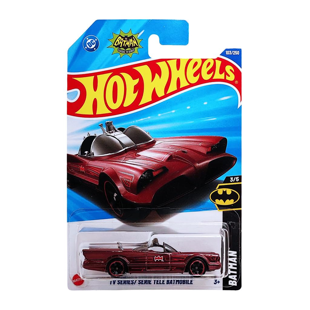 Hot Wheels TV Series Batmobile Batman for 3 Years & Above 103/250 (Red)-image-7