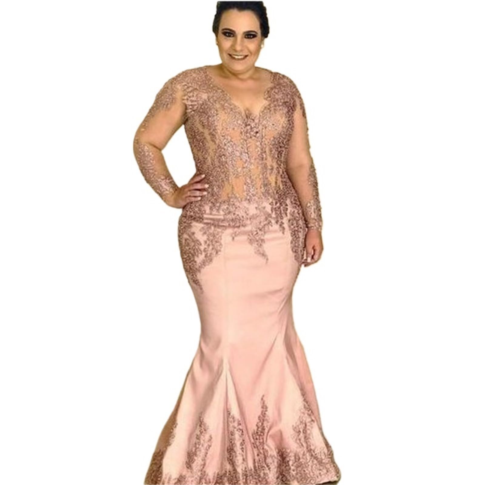 Vestido De Fiesta para Boda Vestidos de Novia Encaje Estilo Sirena con Mangas largas y Apliques for Fiesta Boda