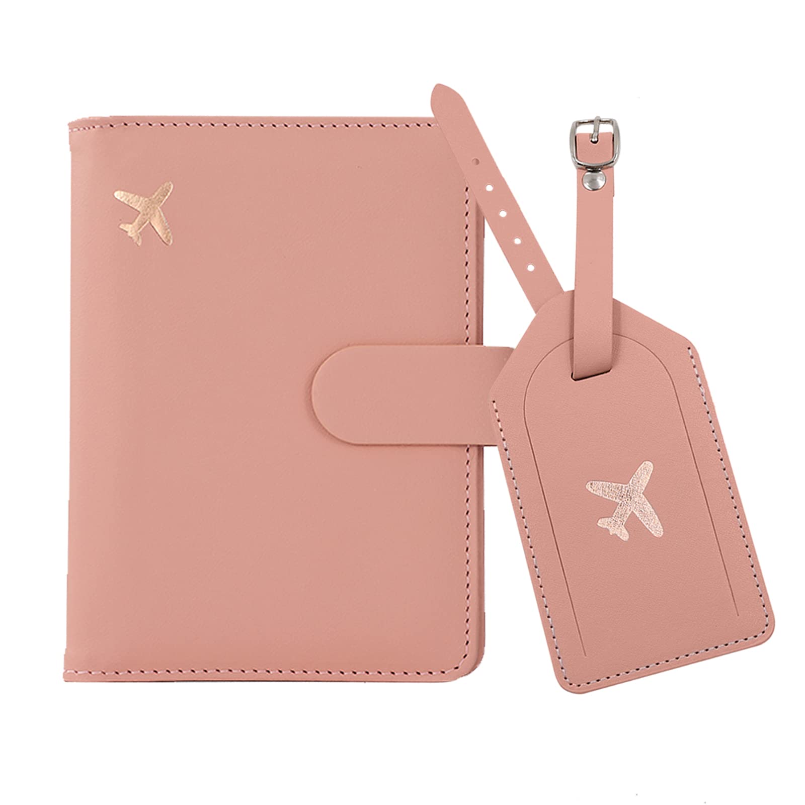 Melsbrinna Rfid Passport Holder for Travel women/Men Set Travel Suitcase Tag, Cute Passport Wallet Rfid Blocking Card Slots, Rfid Passport Cover/