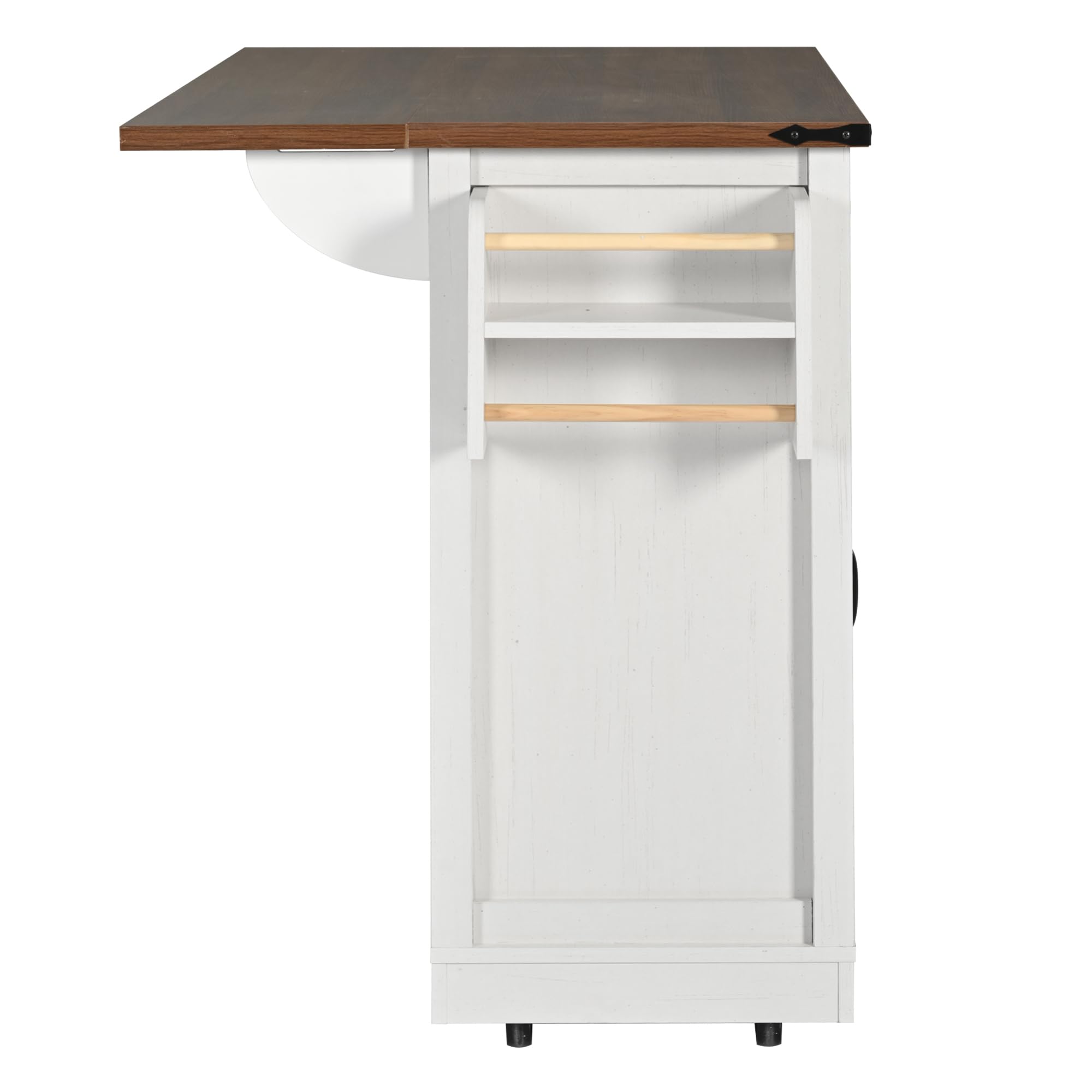 Moimhear Isola della cucina, carrello da portata con piano di lavoro estraibile, carrello da cucina su ruote, armadio da cucina con 2 ante scorrevoli e 3 cassetti