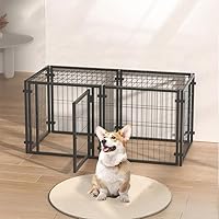 Vista 1 de Jaula para perros indestructible de alta resistencia de 47.2 pulgadas, jaula para perros de interior con puerta y parte superior abierta de metal