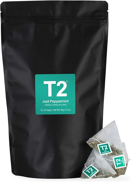 T2 Tea Just Peppermint Herbal Tea in Resealable Bag, 90 g