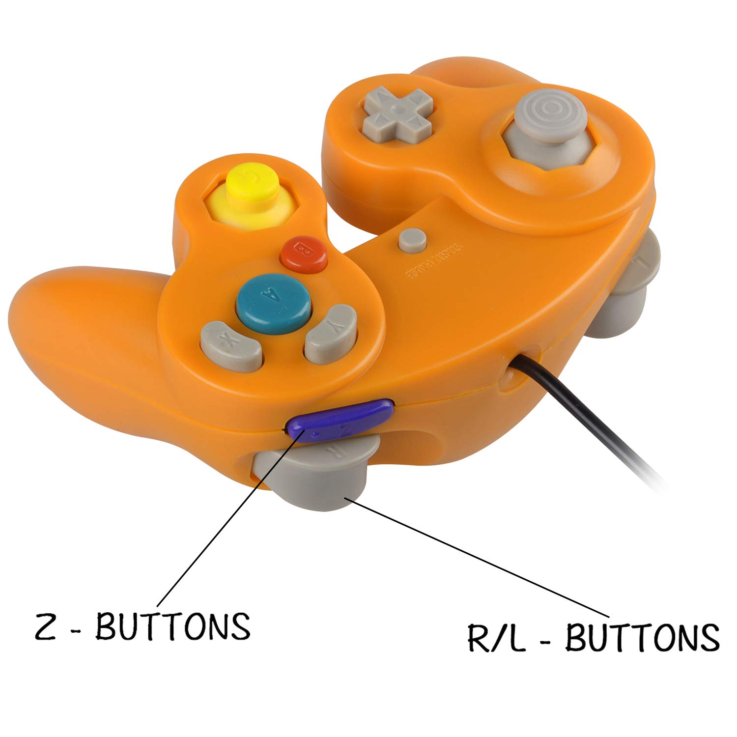 ONE250 Confezione da 2 controller classici per joypad con cavo, compatibile con Wii NGC Gamecube Game Cube (verde e giallo)