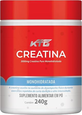 Katiguá, Creatina Monohidratada, Pura e isolada, Dose máxima 3000 mg, Sabor Tradicional, 240 Gramas, Preto
