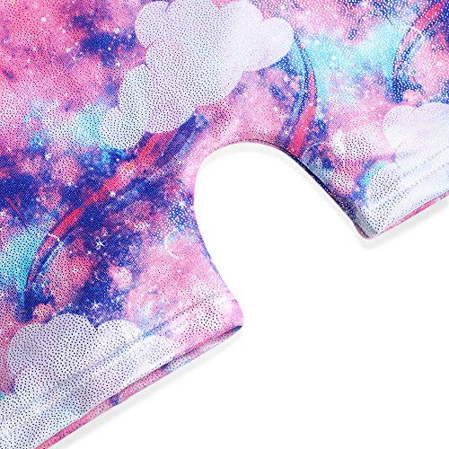 Image of HOZIY Gymnastics Leotards for Girls Unicorn Aurora Rainbow Mermaid Dinosaur Cupcake Sparkle Biketard Toddlers Kids Children