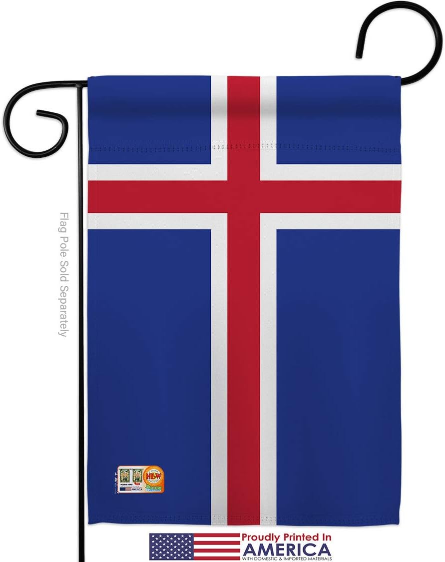 Iceland Garden Flag Set Wall Hanger Regional Nationality Nation International World Country Particular Area Small Decorative Gift Yard House Banner Made In USA 13 X 18.5