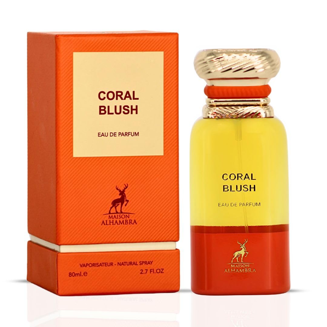 Maison Alhambra Coral Blush – Woody, Sweet, Fruity, Patchouli – Eau de Parfum Spray Long-Lasting Fragrance for Unisex, 2.7 Ounce / 80 ml