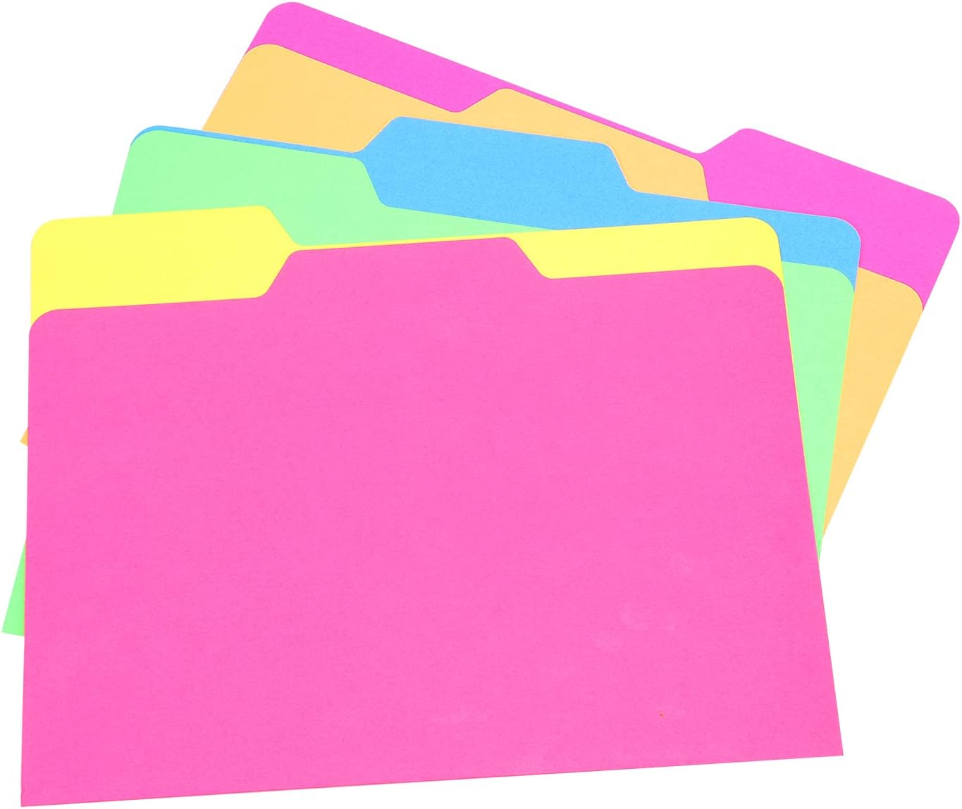 Find ItAll Tab Letter Size Interior File Folders, Letter Size, Third Cut, Back to School Supplies for College Students, Assorted Neon Colors, 18 Pack (FT07628)