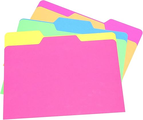 Find It Carpetas interiores de tamaño carta, tamaño carta, tercer corte, suministros de regreso a clases para estudiantes universitarios, colores