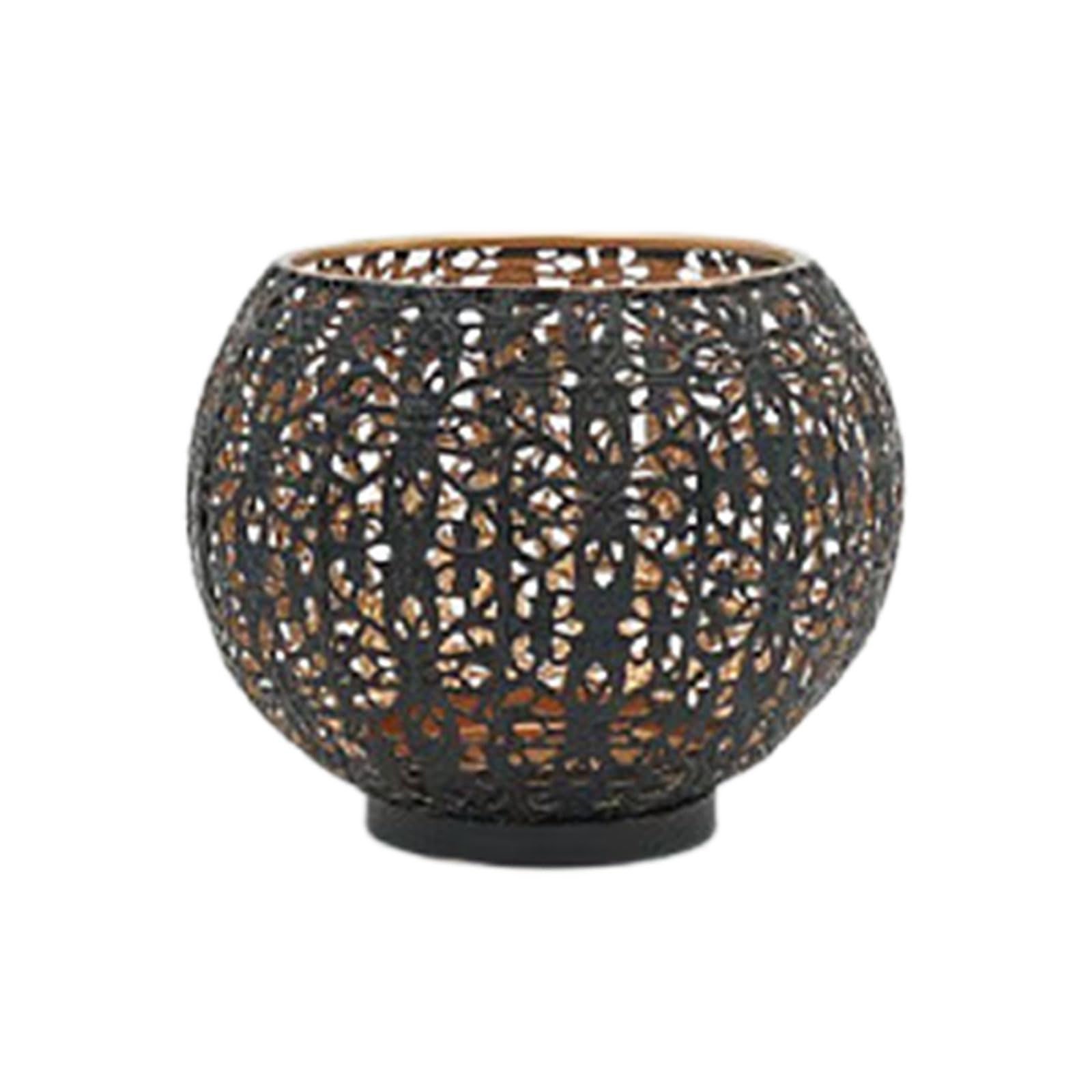 Elnwnnkc Modern Minimalists Sphere Metal Tealight Holders with Unique Cutout Pattern for Stylish Interior Decoration Hollow Out Iron Holders