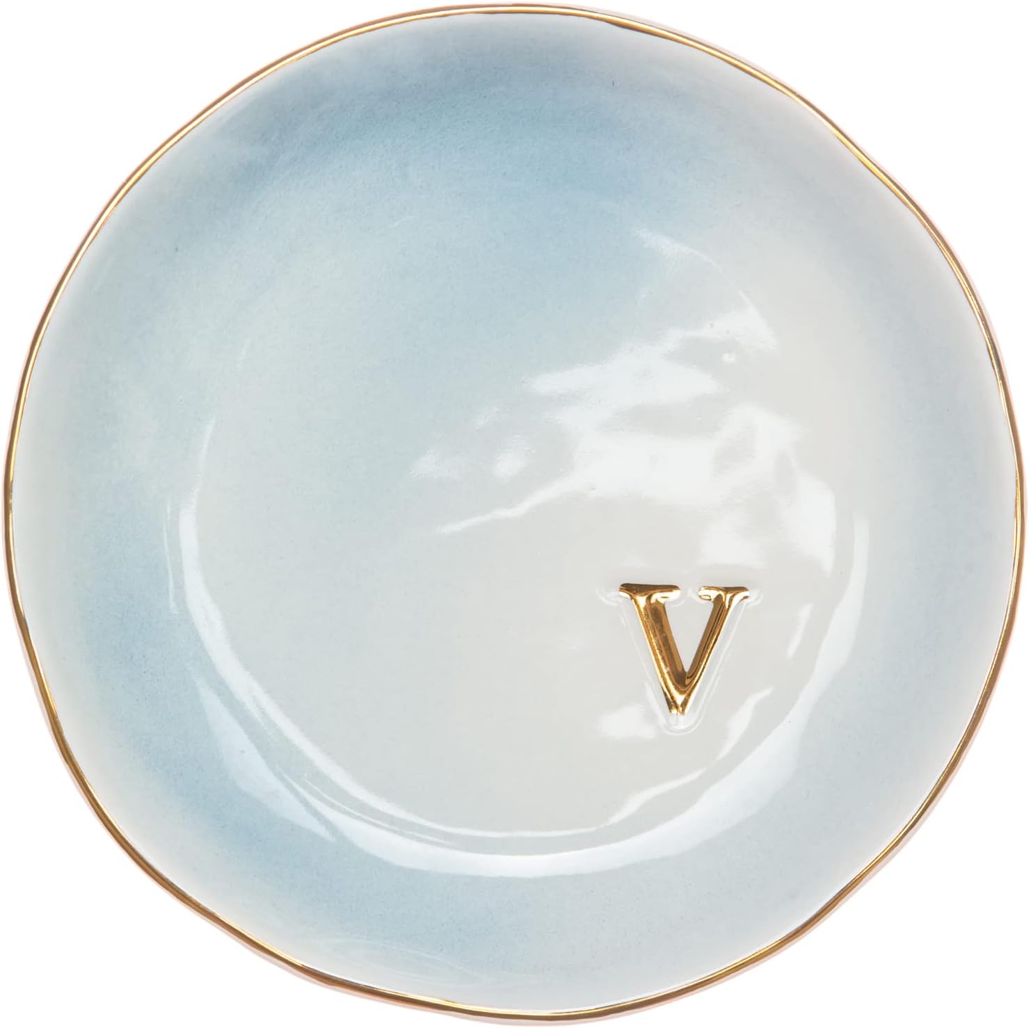 COLLECTIVE HOME - Ceramic Jewelry Tray, Decorative Trinket Dish for Rings Earrings Necklaces Bracelet Watch Keys, Birthday Mother's Day Christmas Gift for Women, 4.75", Colored Surface (V)