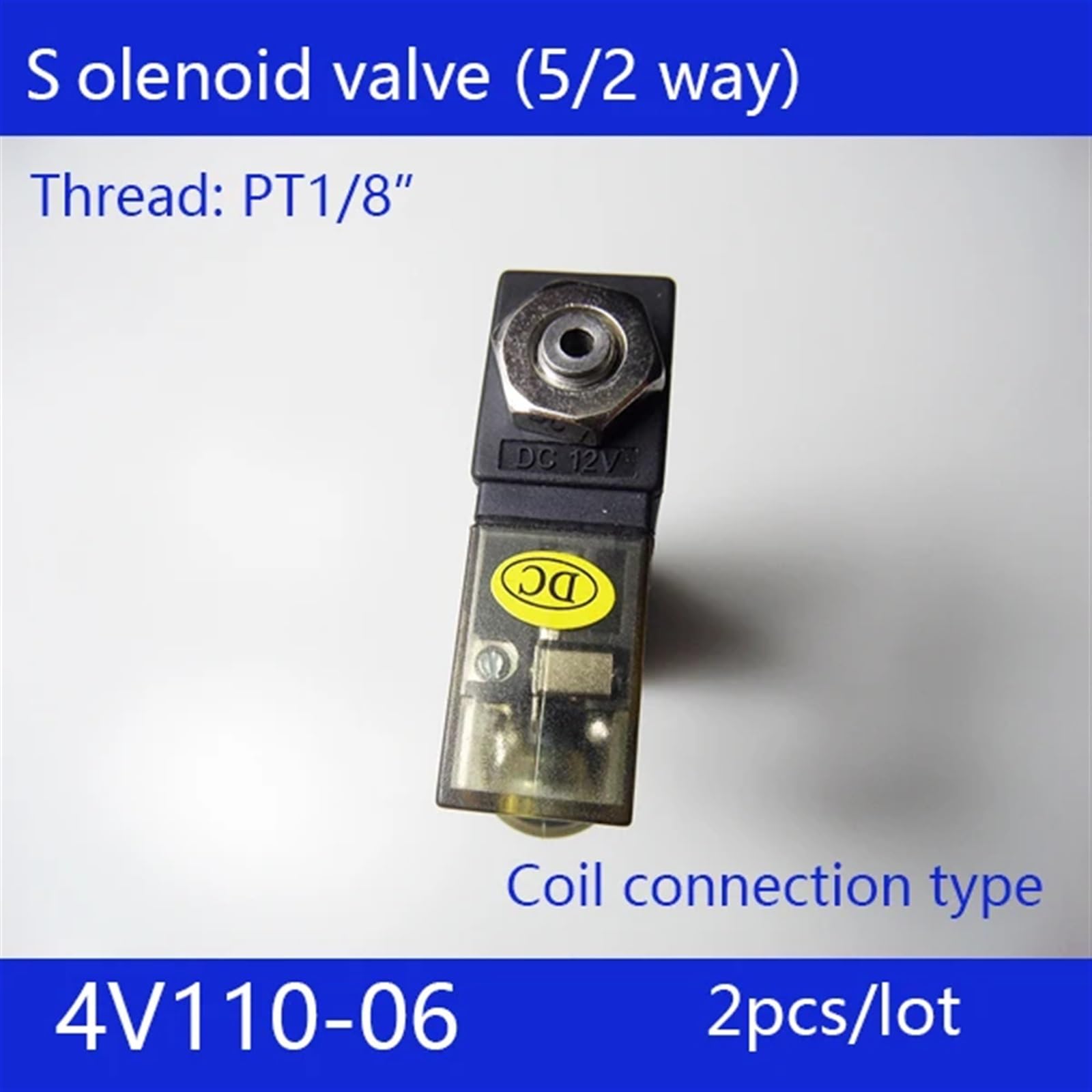 2 szt. 4V110-06 pneumatyczny zawór sterujący 2-pozycyjny 5-portowy zawór elektromagnetyczny powietrza zacisk DC12v DC24v AC36v AC110v 220v 380v (jednokolorowy)