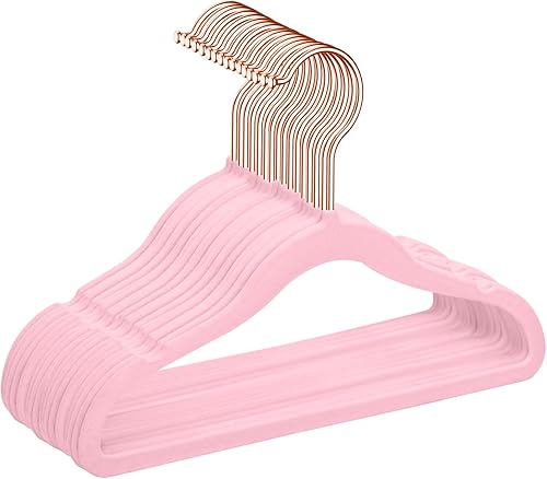 Miniatura 32 de MIZGI Perchas de terciopelo para niños, perchas antideslizantes para niños grandes, perchas de 14 pulgadas para jóvenes, ropa para adolescentes