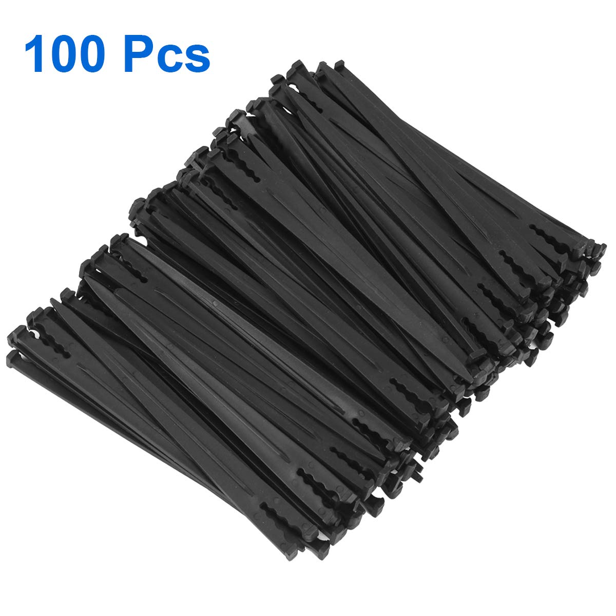 Irrigation Drip Support Stakes 1/8" 1/4" Tubing Hose for Vegetable Gardens Flower Beds Herbs Gardens |Black 100 Pcs