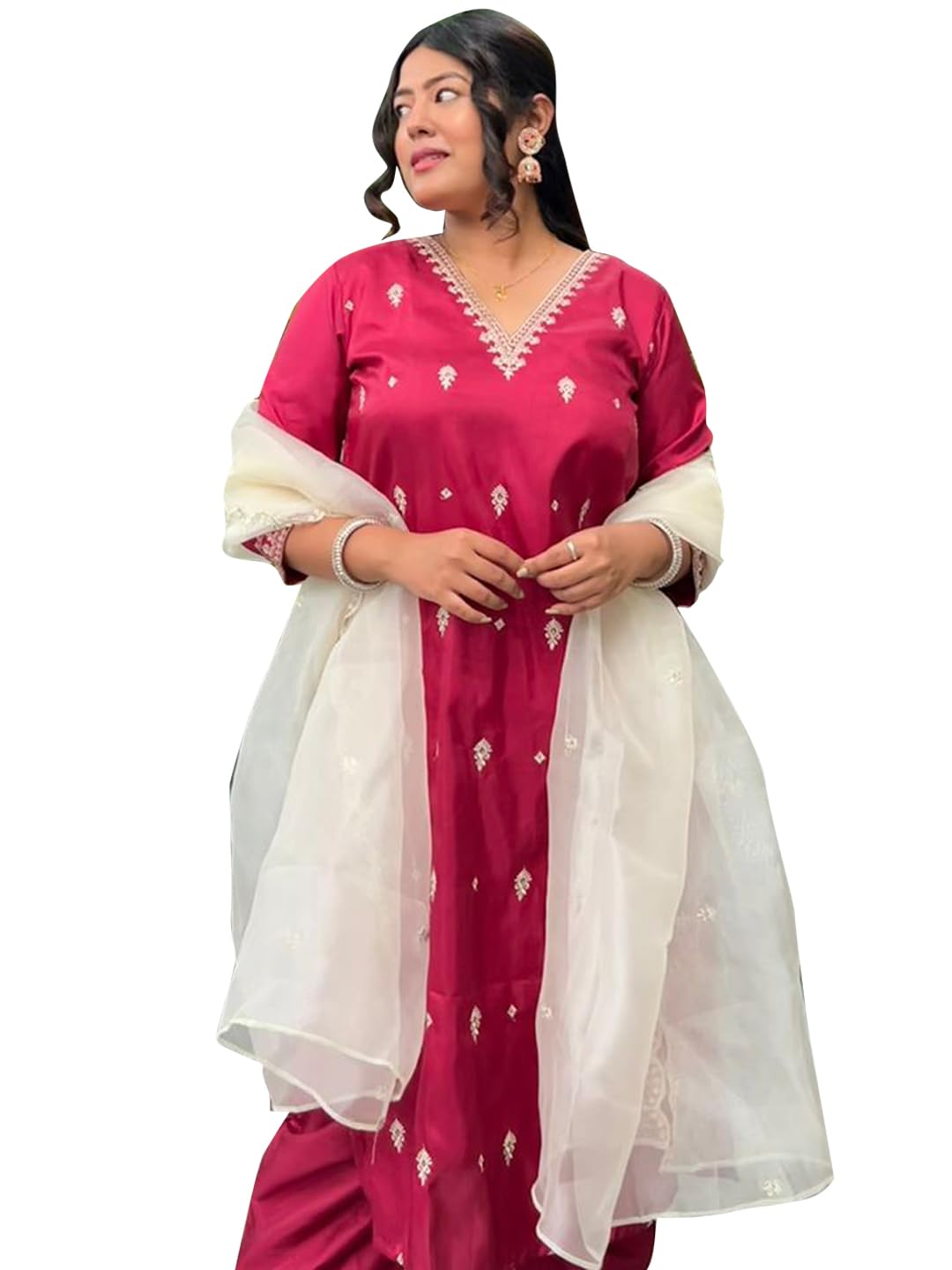 VredeVogel Women’s Silk Blend Kurta Pant Set with Organza Heavy Embroidery Dupatta | Casual Outfit Ethnic Kurta Set for Women | Modern & Traditional Blend Ethnic Wear VredeVogel Women’s Silk Blend Kurta Pant Set with Organza Heavy Embroidery Dupatta | Casual Outfit Ethnic Kurta Set for Women | Modern & Traditional Blend Ethnic Wear