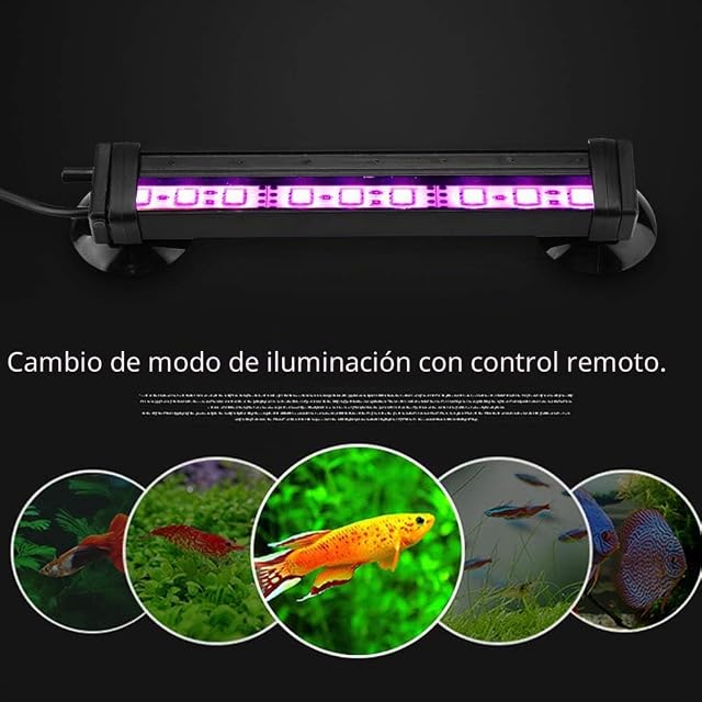 Foto 4 de 8 de LED Aquarium Light sumergible burbujas de acuario Bubble Light con mando a distancia subacuático Lámpara LED…
