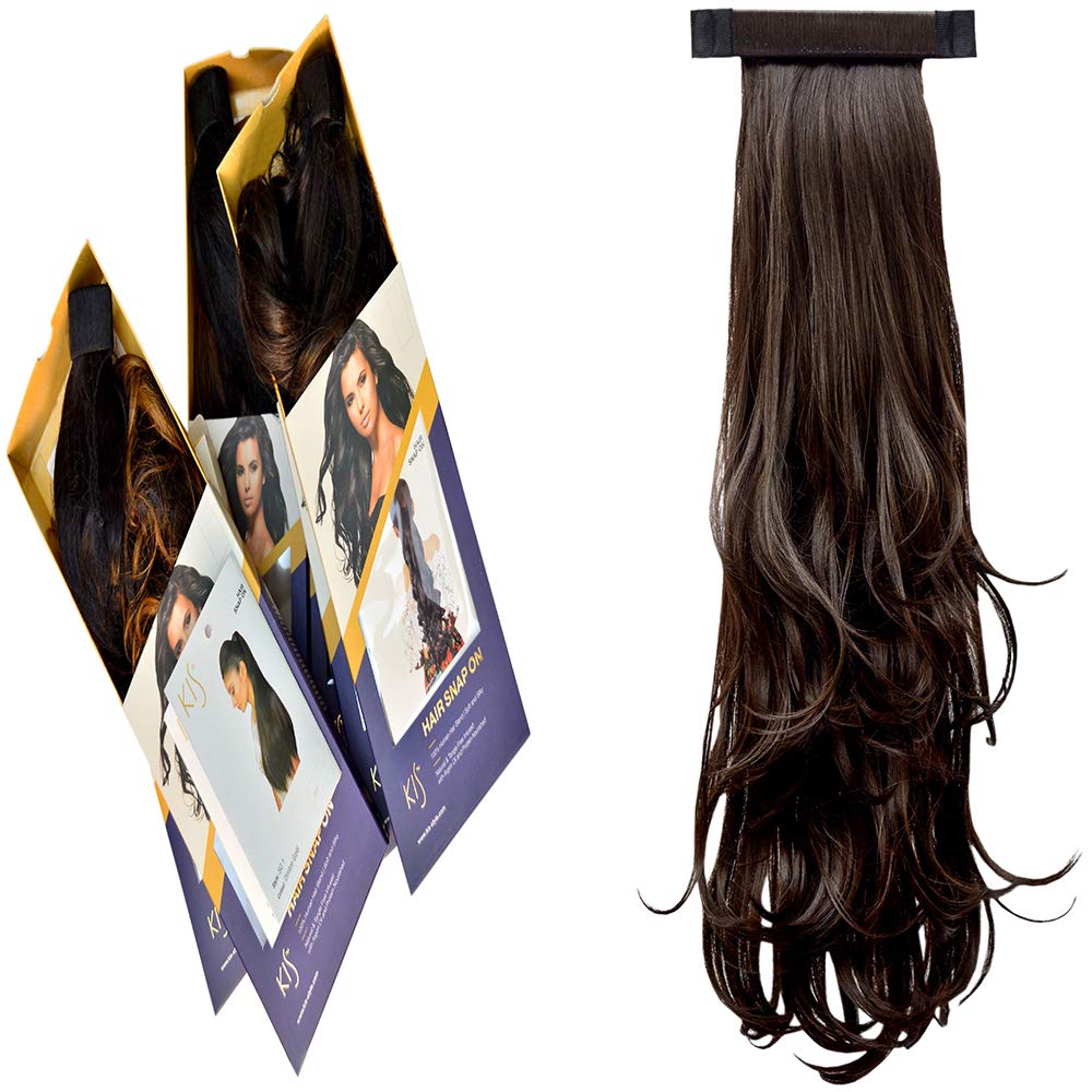 KIS Beautiful Snapon Ponytail Hair Extension (2 in 1) Human Hair Blend Salon-Quality Voluminous Luxurious Customizable Tangle Free Natural Hair (20 Inch Length So5 Natural Brown Color)
