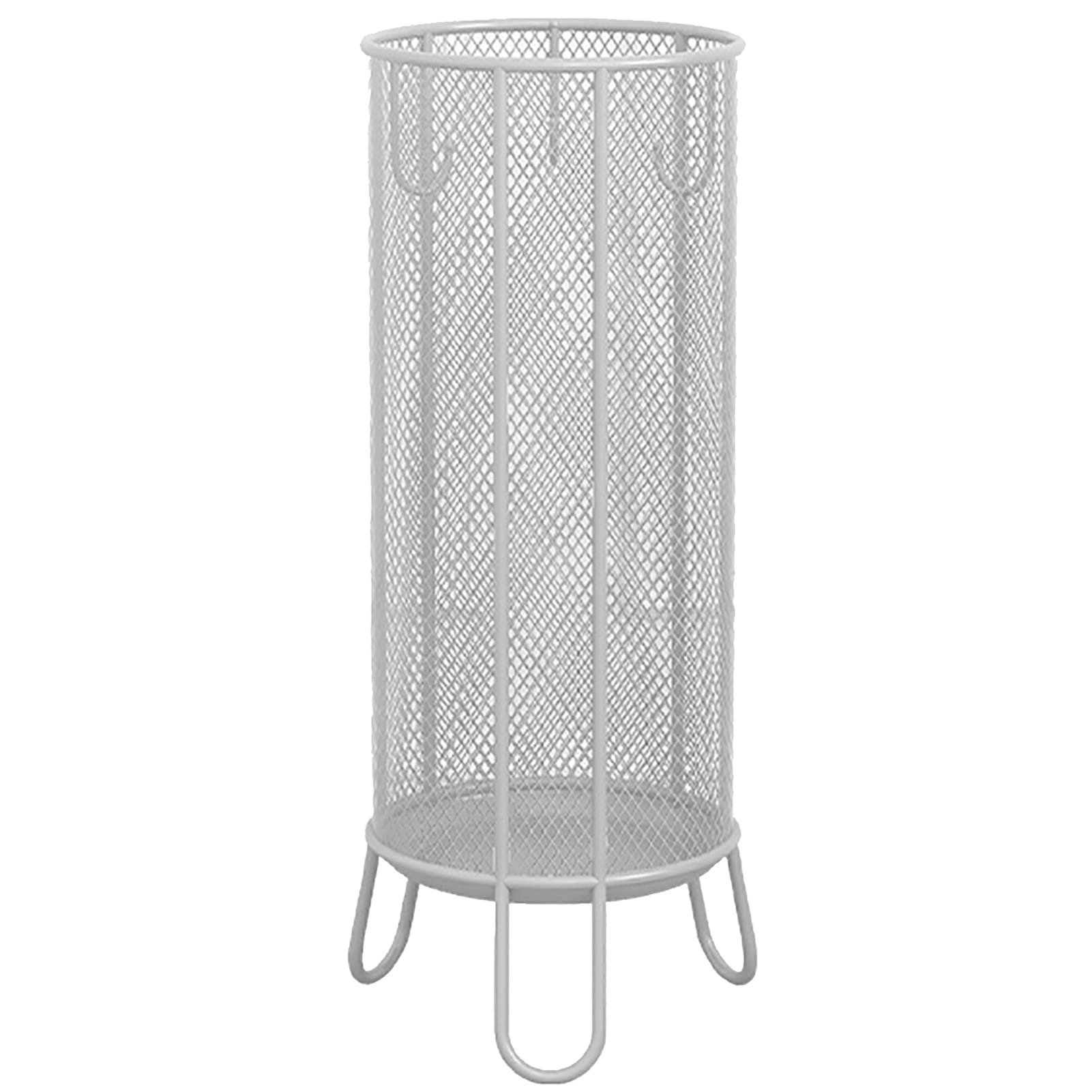 Porte-parapluies rond blanc en métal avec support parapluie long et court pour entrée