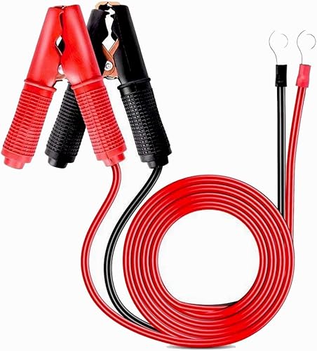 2 clips de cocodrilo 30A-50A, cable de arranque de batería automotriz de 13 AWG de 3.3 pies para cargador de batería de automóvil, terminal de cobre