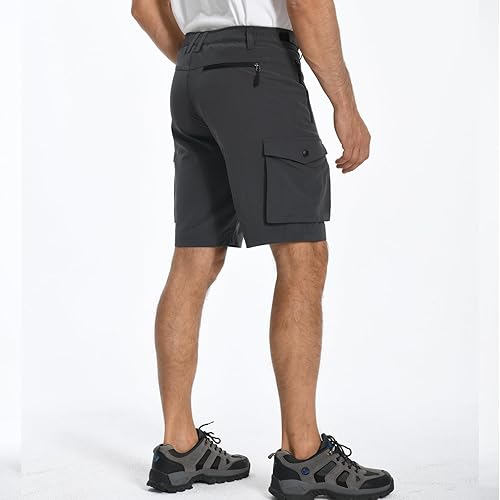 Miniatura 2 de Hiauspor Pantalones cortos de ciclismo de montaña para hombre, elásticos, de secado rápido, para senderismo, trabajo, golf, pesca, táctico