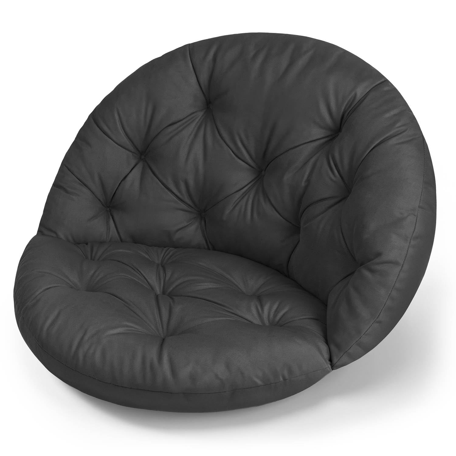 Wasserdichtes Kissen für Hängesessel Nestschaukel XL, Bequeme Gartenkissen Auflage für Hängekorb, Handgefertigte Sitzauflage mit Anti-Allergischer Füllung, Rückenkissen für Garten und Indoor, Graphit