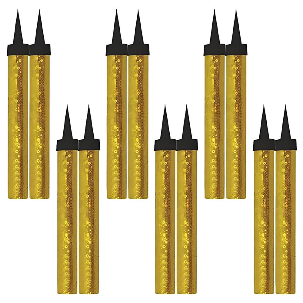 ZINNIAUK Golden Sparkling Fountain Candles in Twin Pack of 6 | Low-Smoke, Bright Sparkle & Long-Lasting Effect | Great for Birthdays, Anniversaries, Weddings, Parties & Special Occasions