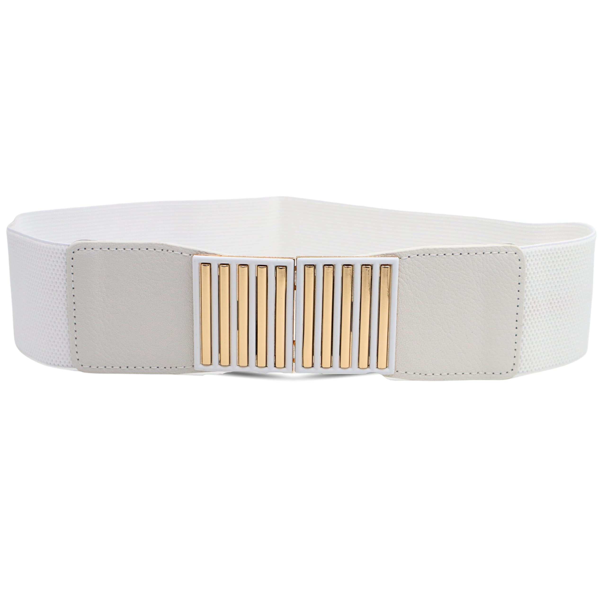 Fabric Elastic Waist Belt for Women Dresses Rectangle Striped Design Stretchy Wide Belt for Ladies Saree - Free Size (LD150)-image-29