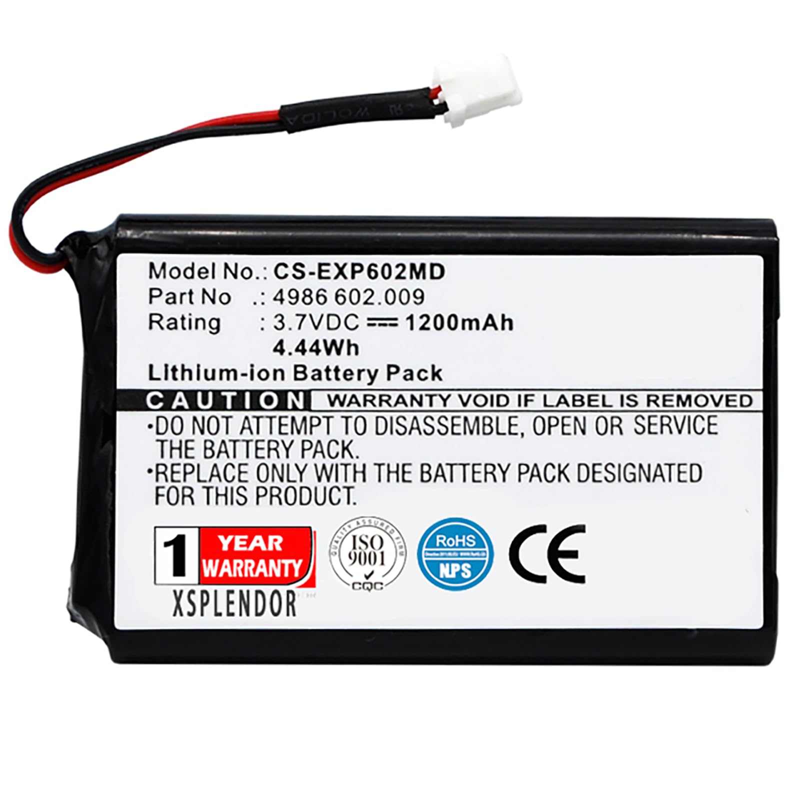 Replacement Battery for EPPENDORF Multipette E3 Multipette E3x Repeater E3 Repeater E3x Stream Xstream Part NO 4986 602.009