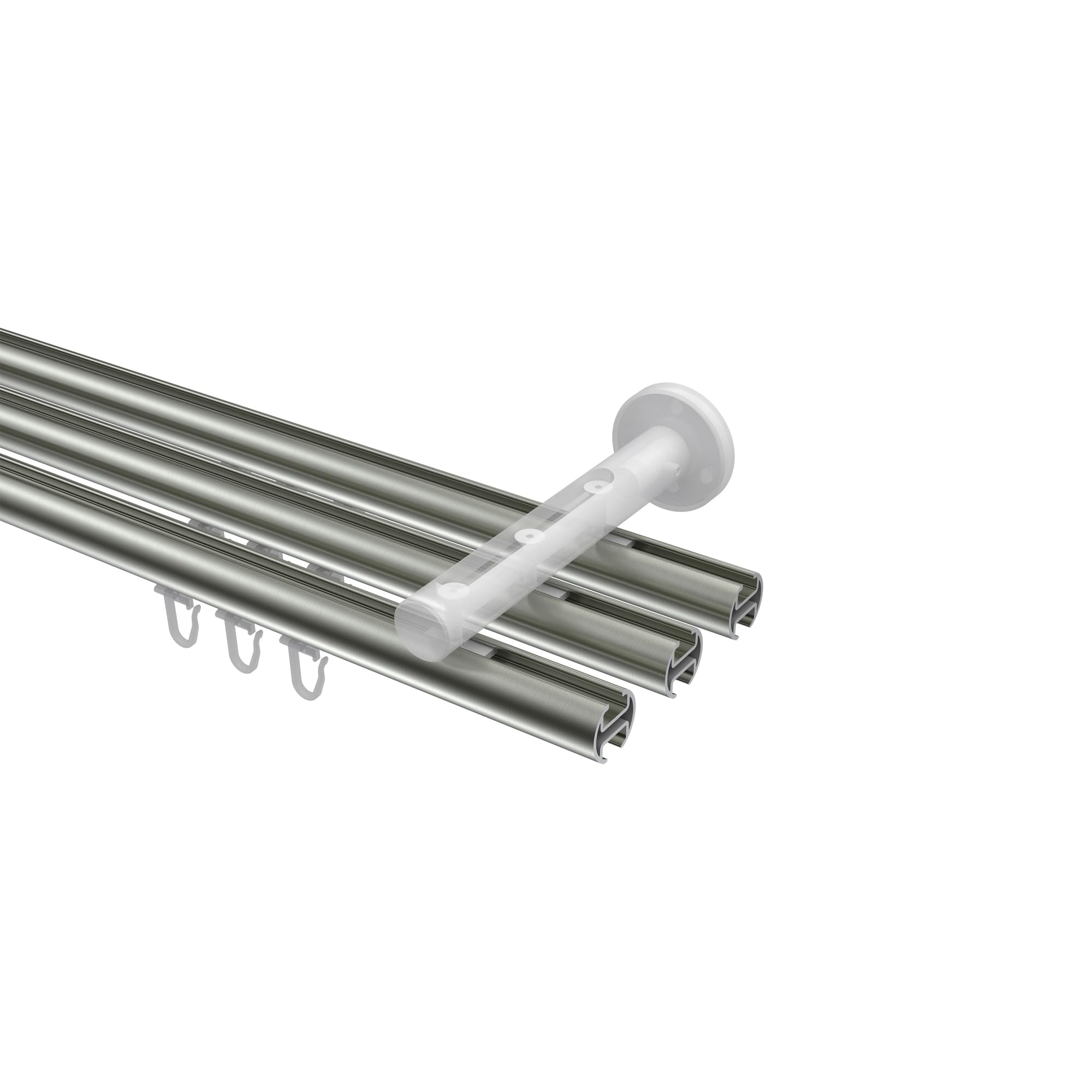 INTERDECO Innenlaufstange 20 mm 3-läufig Edelstahl-Optik 400 cm