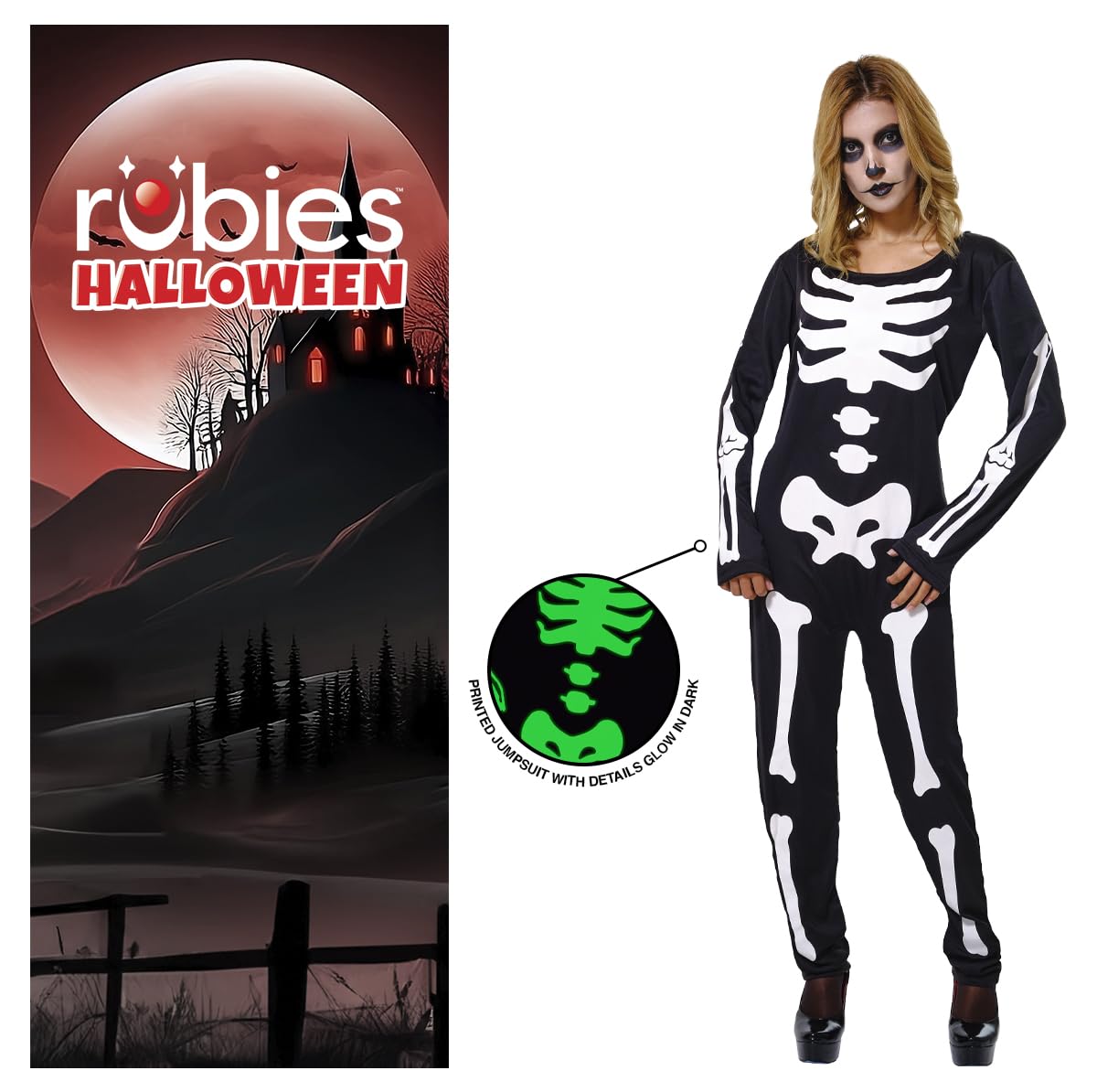 Costume Da Scheletro Tutu Per Bambina Rubie's - Originale Con Gonna Tulle, Include Maschera E Calze