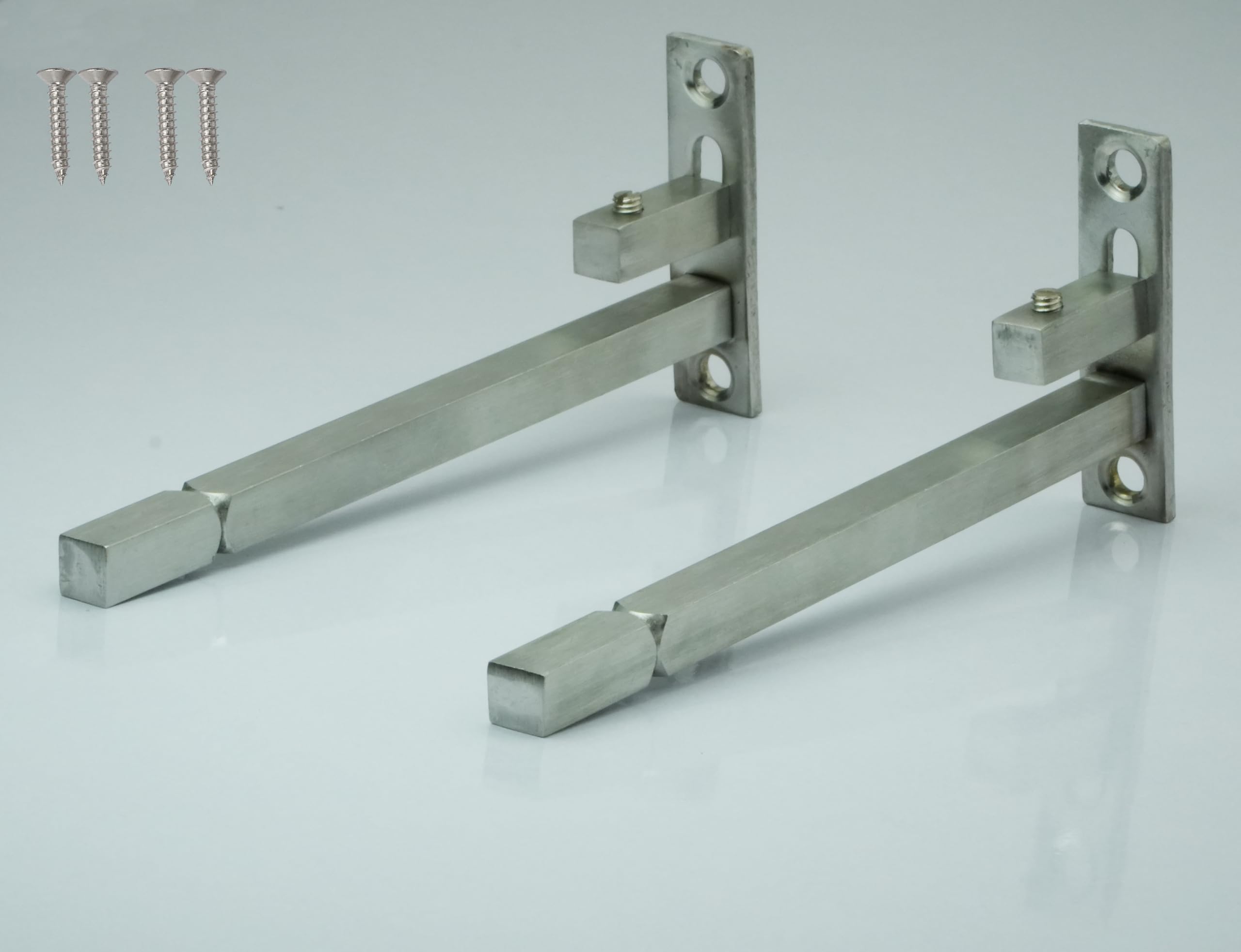 CamelCase Stainless Steel 2 Pcs Adjustable F Type Glass Shelf Bracket 6 Inch with Screws, Adjustable 6/8/10/12 mm Glass Holder for Glass & Wooden Shelves,Glass f Bracket (Silver, 6 Inch, Pack of 2)-image-14