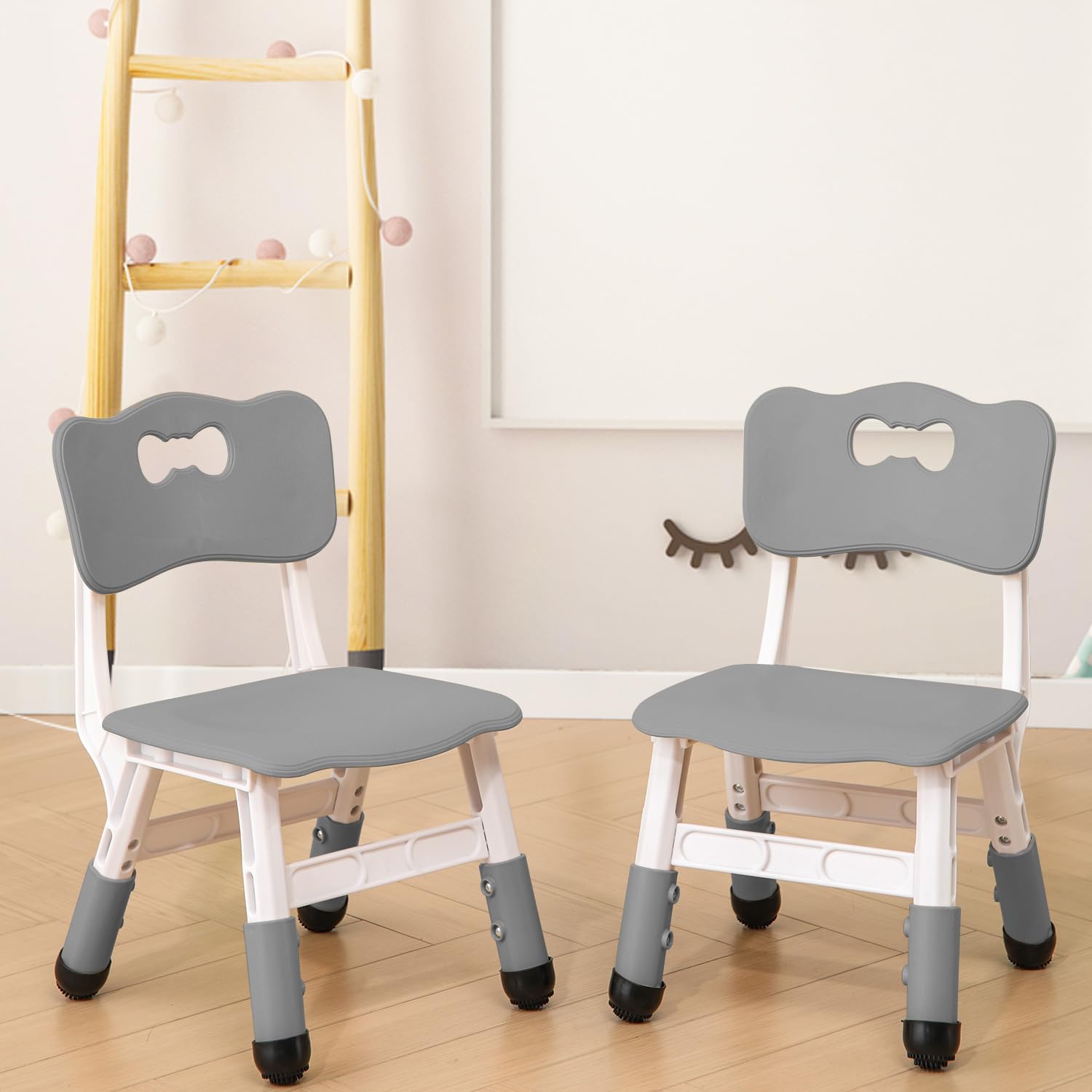 Adjustable Kid Chairs Indoor 3 Level Adjustable Suitable for Children Age 2-6. Maximum Load-Bearing 220LBS Suitable for Family Classroom and Nursery Child Seat Set (2-Pack-Ink Blue)
