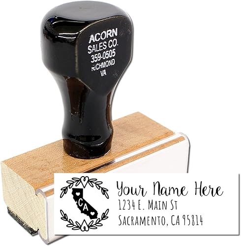 Miniatura 351 de State Love - Sello de dirección autoentintado para Texas, caja rosa, púrpura o negra, impresiones limpias y nítidas, diseño rectangular, tamaño 7/8