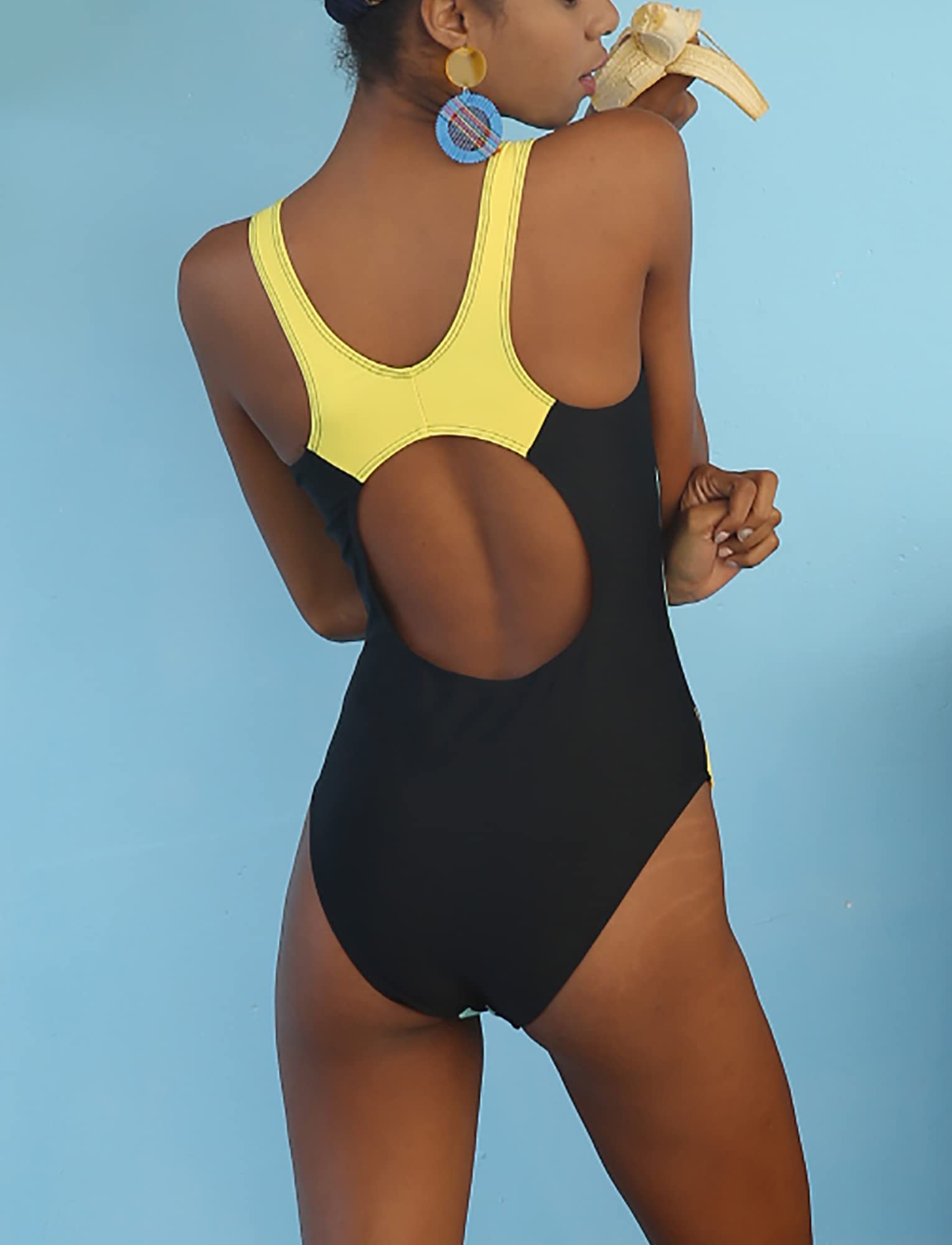 Femme Maillot de Bain 1 Pièce Femme Maillots Une Pièce de Compétition Monokini Sexy Maillot Sports Nautiques