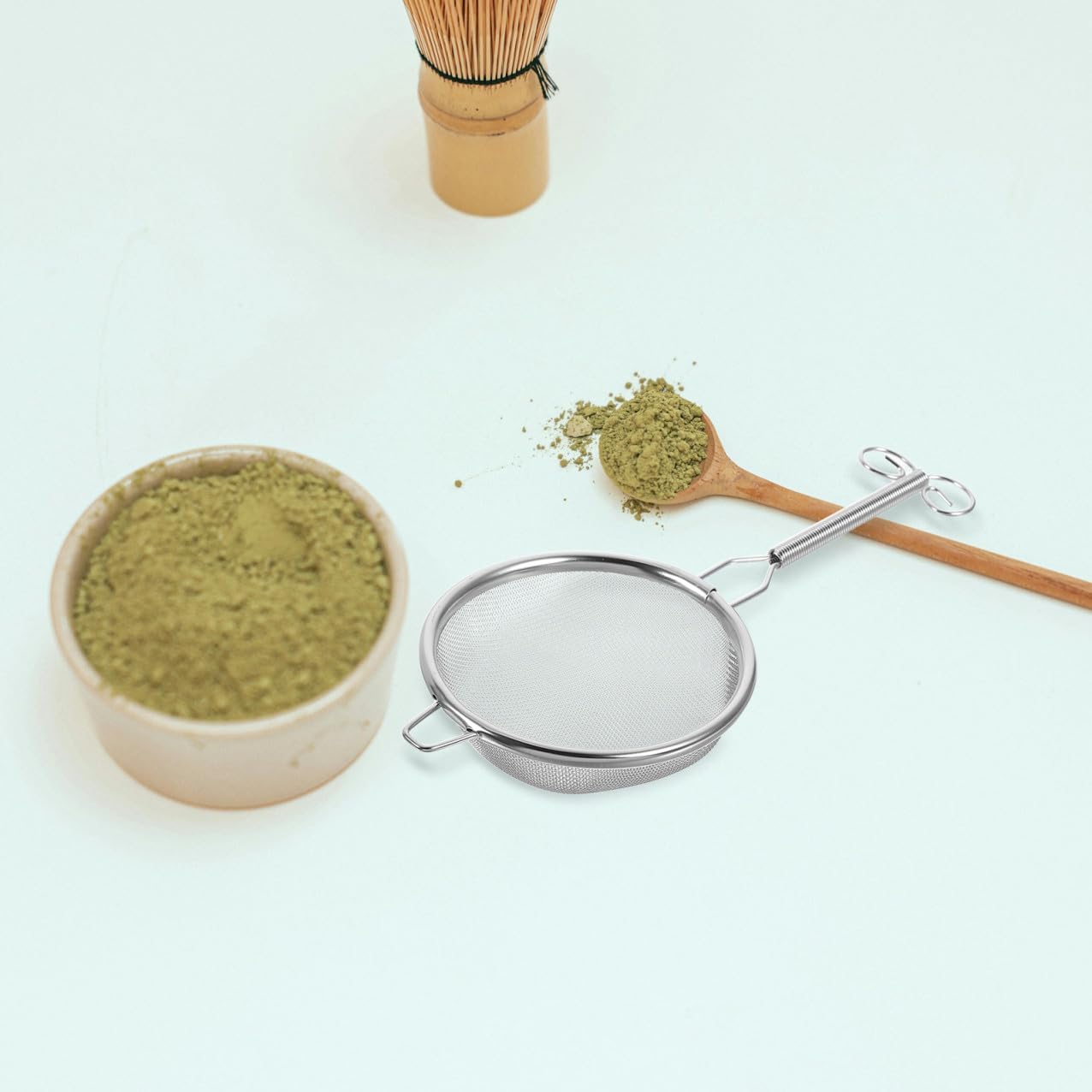 Ciieeo Stainless Steel Tea Infuser Strainer Fine Mesh 7cm Diameter Long-handled Loose Leaf Tea Filter for Home and Office