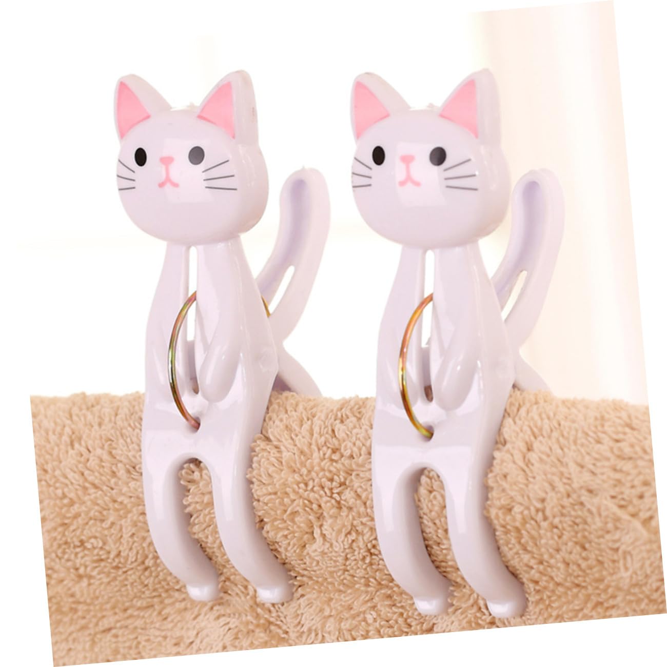 Garneck 4 Set Di Robuste Mollette in Plastica A Tema Gatti Clip Antivento Per Bucato Morsetti Per Trapunte Per Appendere Asciugamani Da Spiaggia Per La Casa Allaperto 4 Pezzi*4