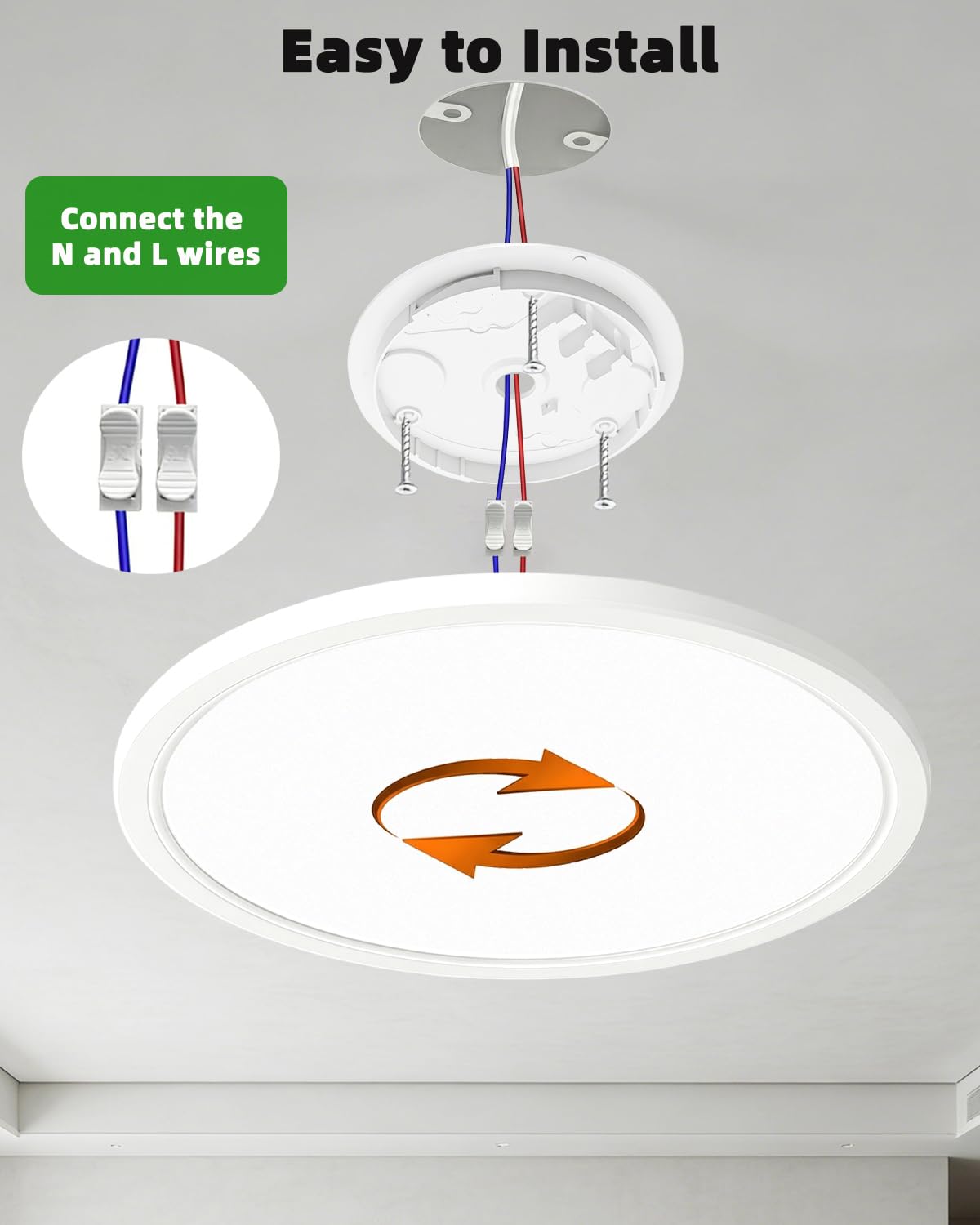 Bowfar LED Deckenleuchte Effizienzklasse A, 24W 5280LM Deckenlampe Dimmbar | Deckenleuchte Flach mit Fernbedienung, 3000K-6500K, IP54 Wasserfest Badezimmer Lampe für Wohnzimmer Schlafzimmer Küche Ø60CM