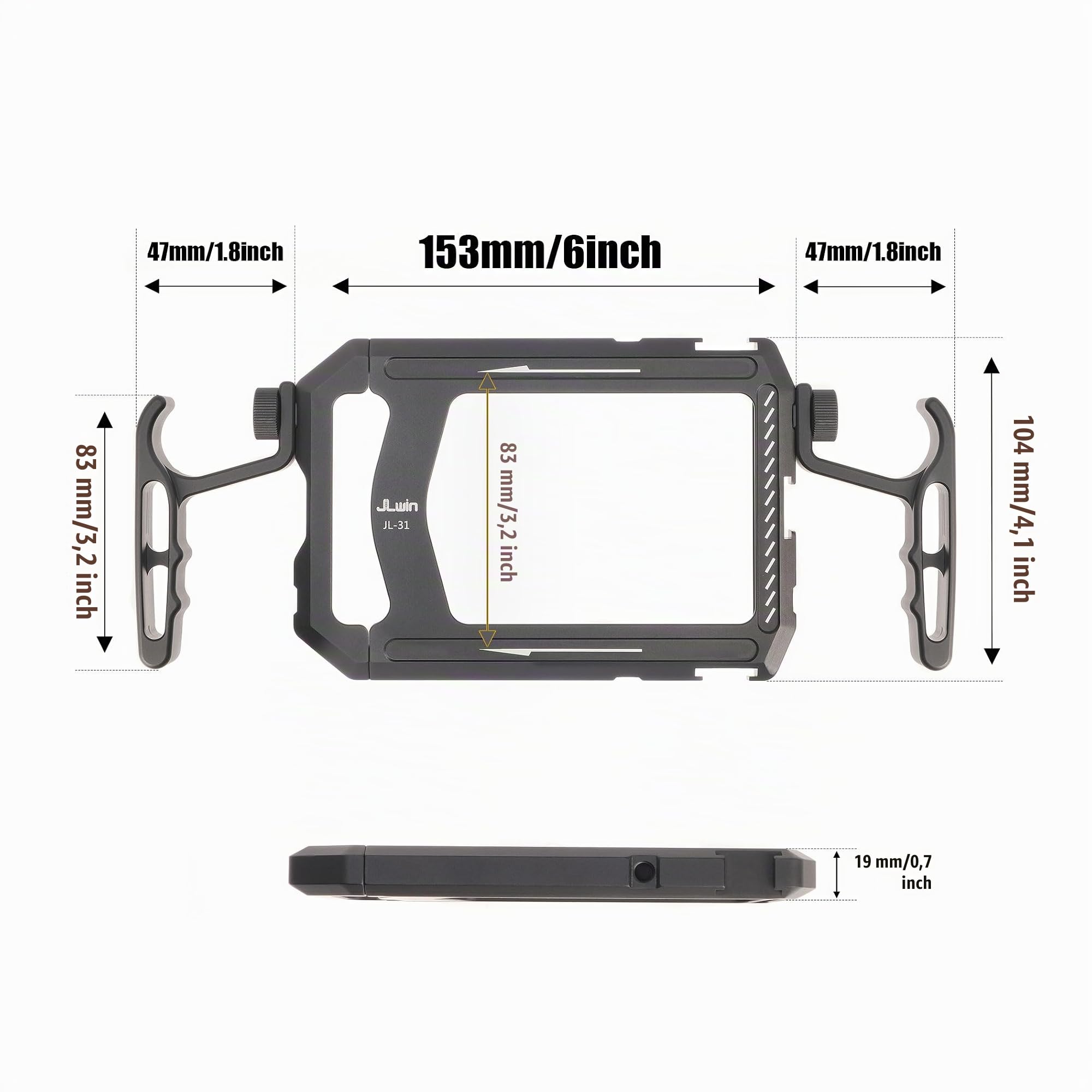 Fotga Cage universelle en aluminium pour smartphone avec poignées pour iPhone 17 16 15 14 Pro Max Samsung téléphone portable Vlog Live Stream enregistrement vidéo avec support trépied griffe