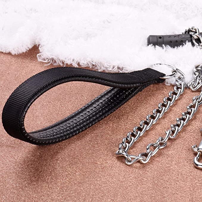 Image of RvPaws Heavy Duty Dog Leash, Metal Dog Leash Dog Chain with Handle for Small & Medium Size Dogs - Color As Per Available