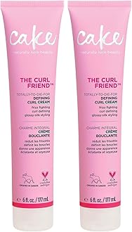 Curl Cream, Defining, for Curly Hair | Anti-Frizz | Heat Protectant | Vegan & Cruelty Free | Pack of 2