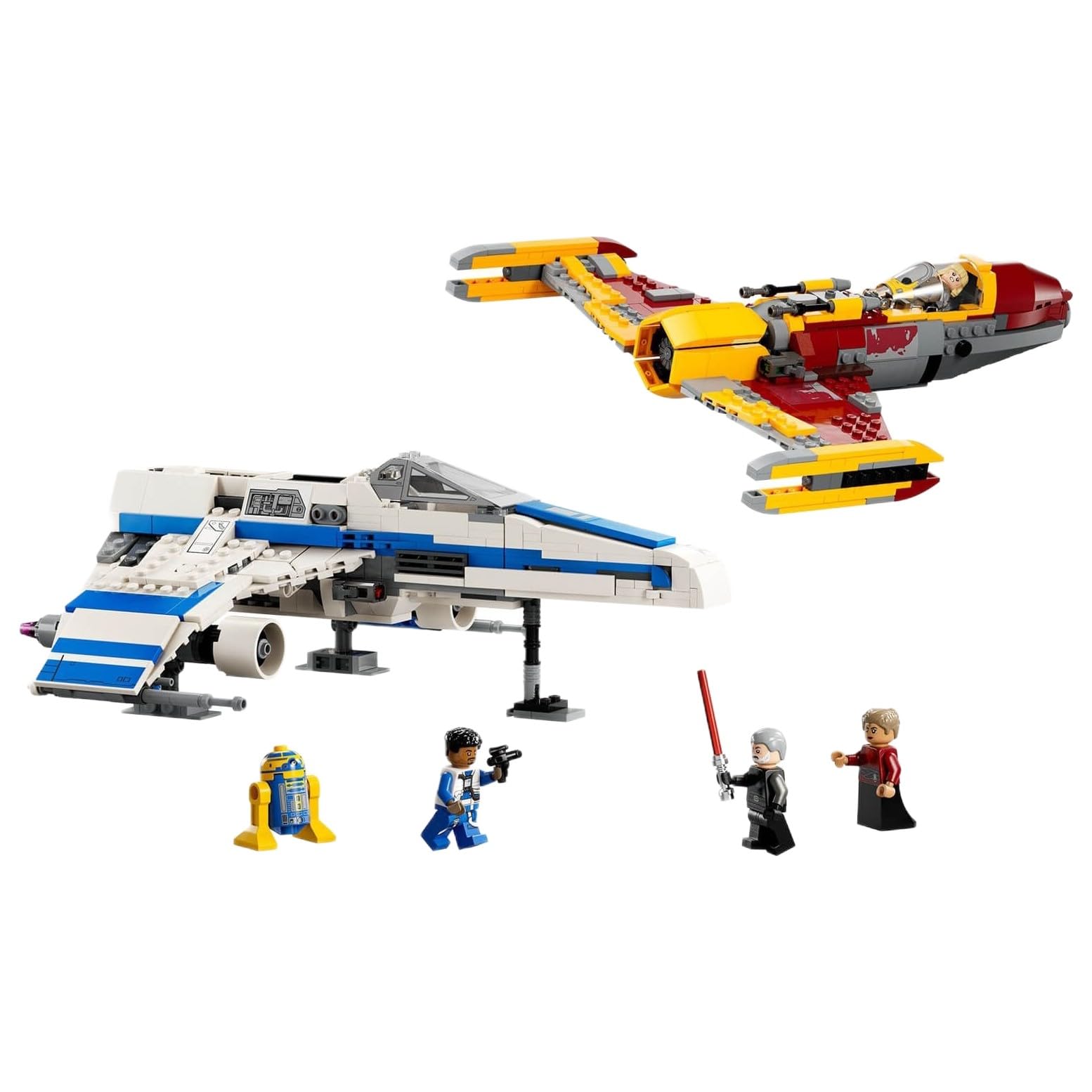 LEGO 75364 Star Wars New Republic E-Wing vs. Shin Hati’s Starfighter, Ahsoka Series Set with 2 Toy Vehicles, Droid Figure, 4 Minifigures and 2 Lightsabers