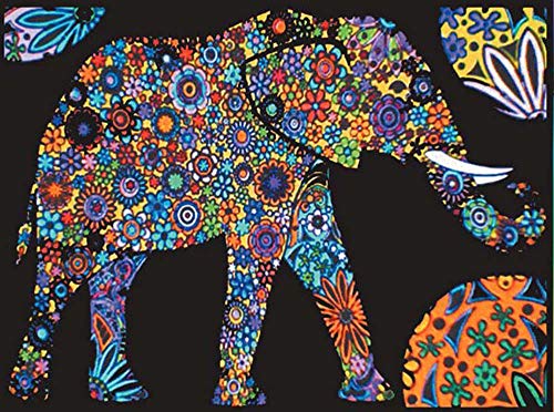 Dibujo Elefante Colorvelvet L89 de 47x35 cm lámina de terciopelo